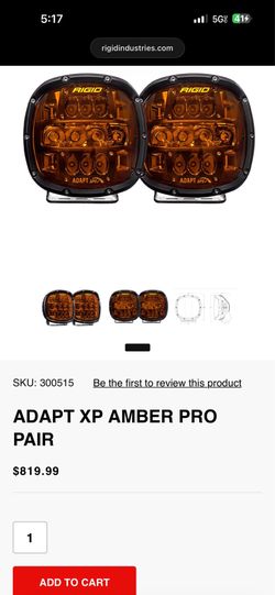 Rigid XP Pro Pair of Amber Lights Brand New