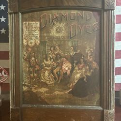 Antique Diamond Dye Advertisement Cabinet The Jester Graphic