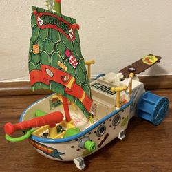 Playmates 1991 TMNT Leo’s Jolly Turtle Tubboat Vehicle