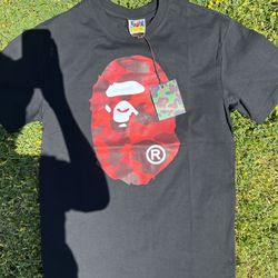 Red Camo Ape Head Bape Shirt 1:1 Size XL