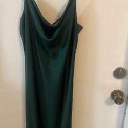 Long Summer Dress Color Forest Green Size Large 