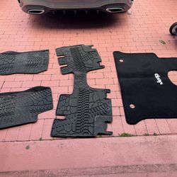 Floor Mats & Cargo Mat for 2014-2018 Jeep Wrangler JK 4 Door, OEM Replacement 0 4, All Weather Car Mats, Heavy Duty TPE Floor Liners, Fr