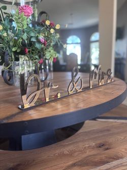 Dr. & Mrs. Gold Mirror Wedding Sign
