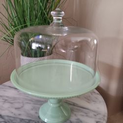 $18 Jadeite Color Cake Stand. Different Uses. Perfect Condition 