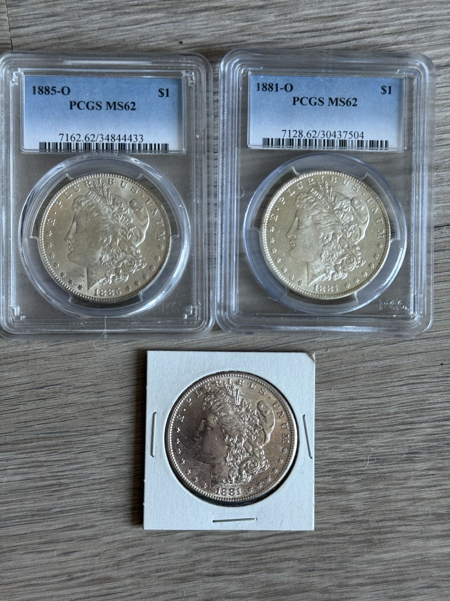 3 Morgan Silver Dollars