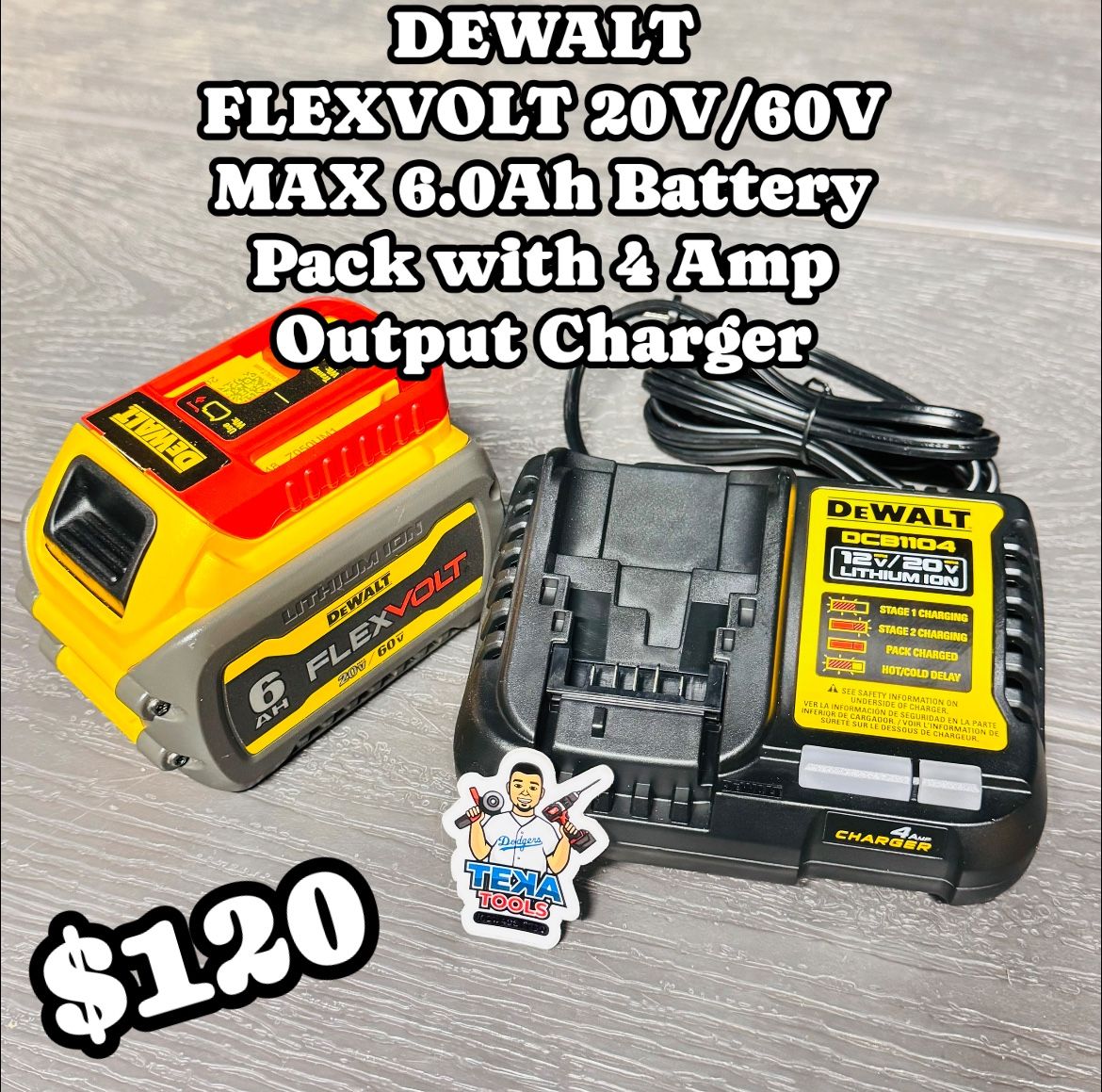 DEWALT 20V/60V MAX FLEXVOLT  6.0Ah Battery and Charger Starter Kit