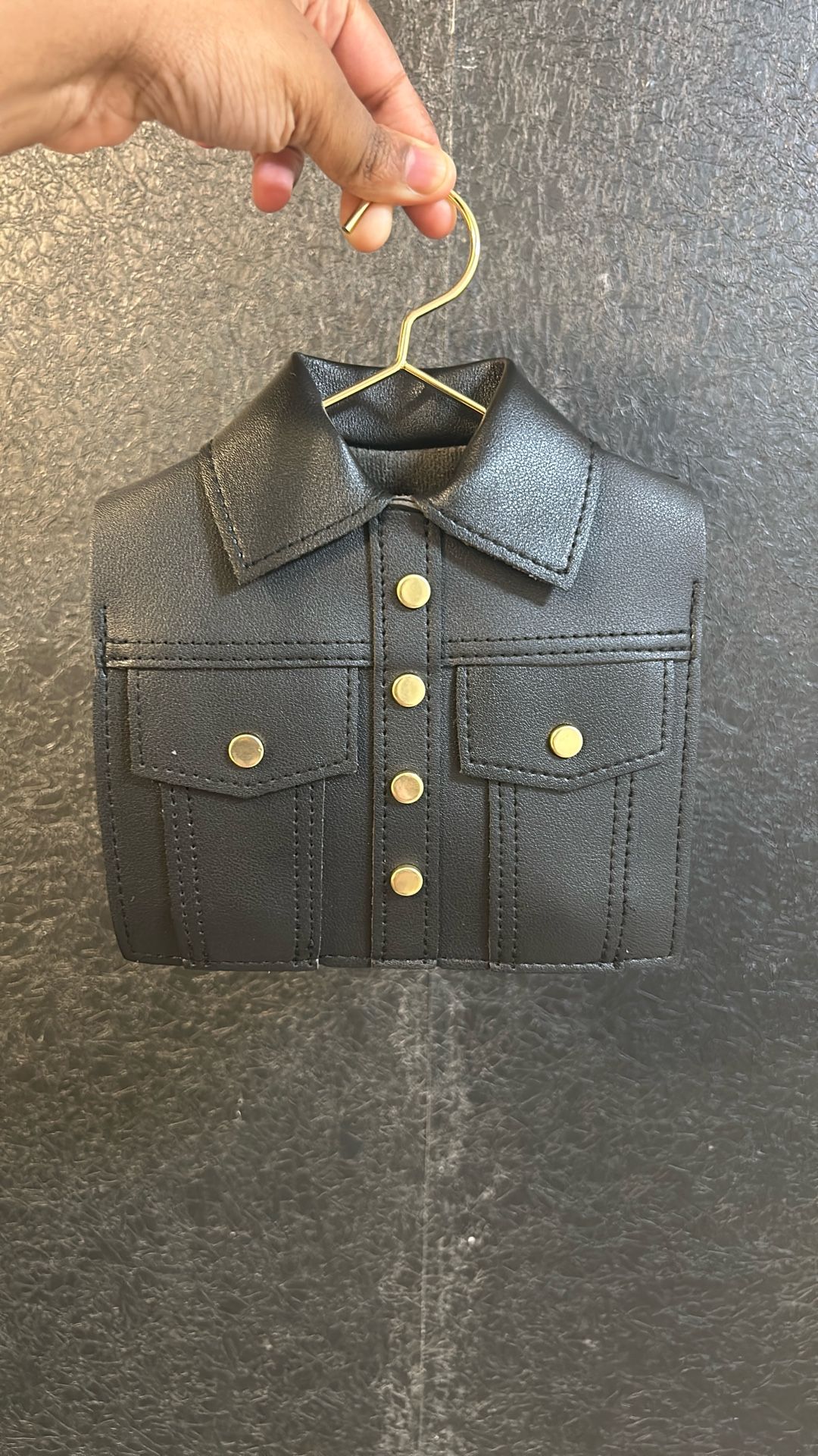 Black Jacket Purse With Gold Hardware (strap Included)