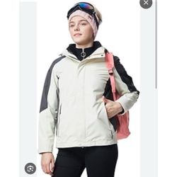 -3-in-1-Ski-Jackets-for-Women-Fleece-Snow Jackets Waterproof Windproof Winter Warm Hooded Zip Up