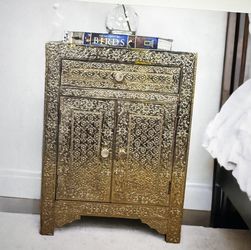 Metal Embossed Accent Table