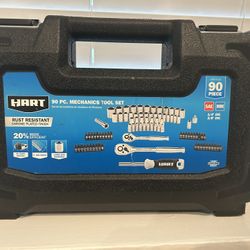 HART 90-Piece Tool Set, Chrome Finish