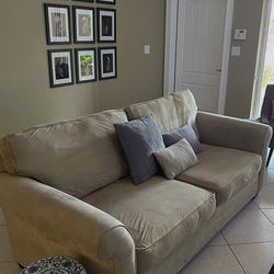 Almond/Beige fabric color Pottery Barn Couch