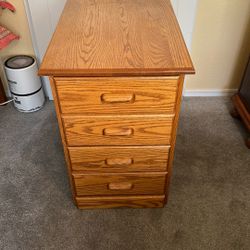Solid Oak 2 Drawer Filing Cabinet 