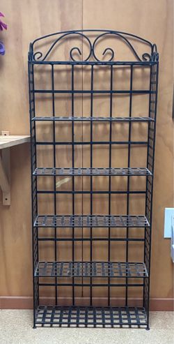 Black iron shelf unit