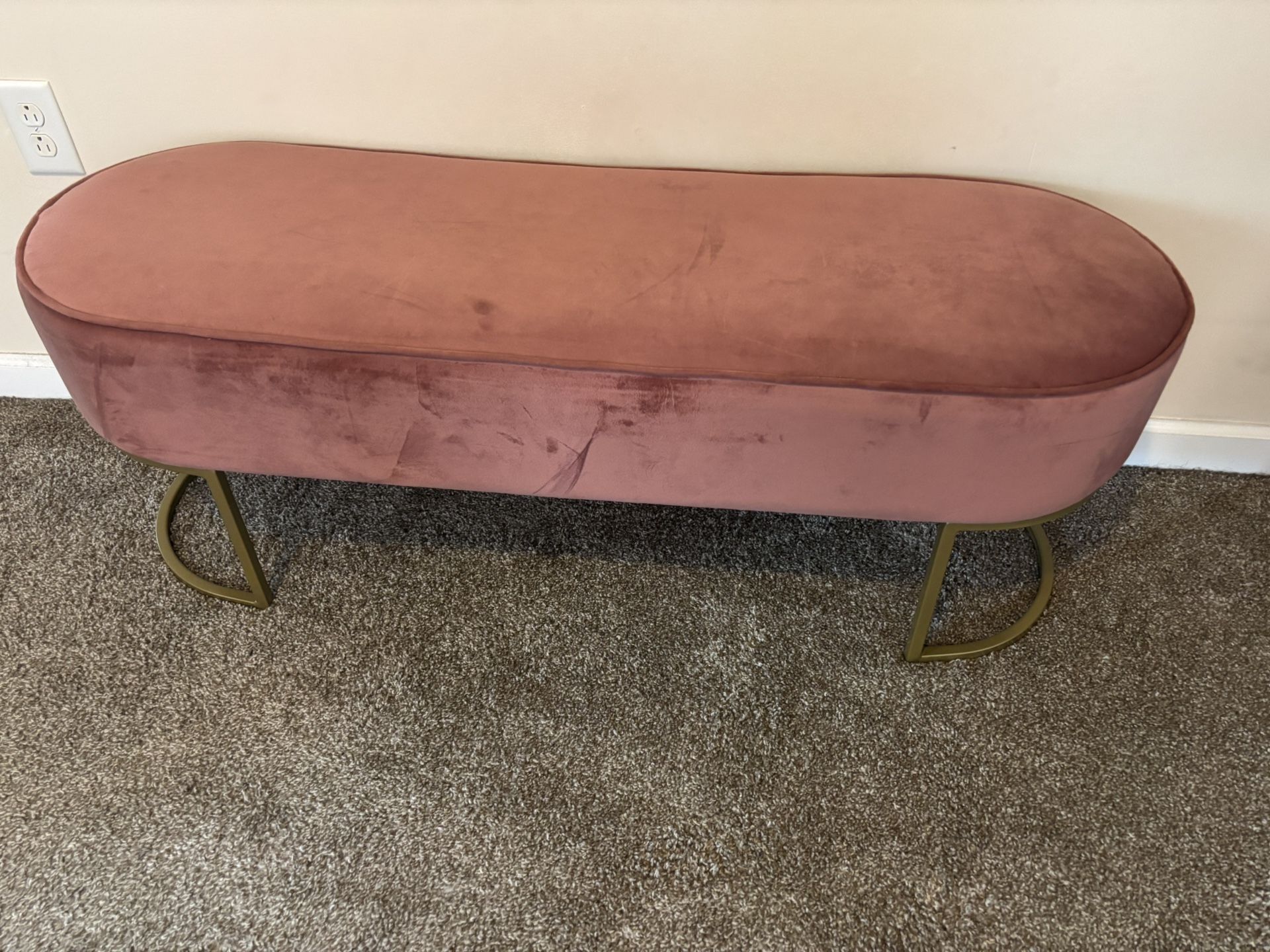 Pink Velvet Bench