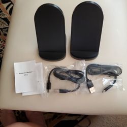 2 Wireless Charger Stands Black For Samsung S20, S21, S22 