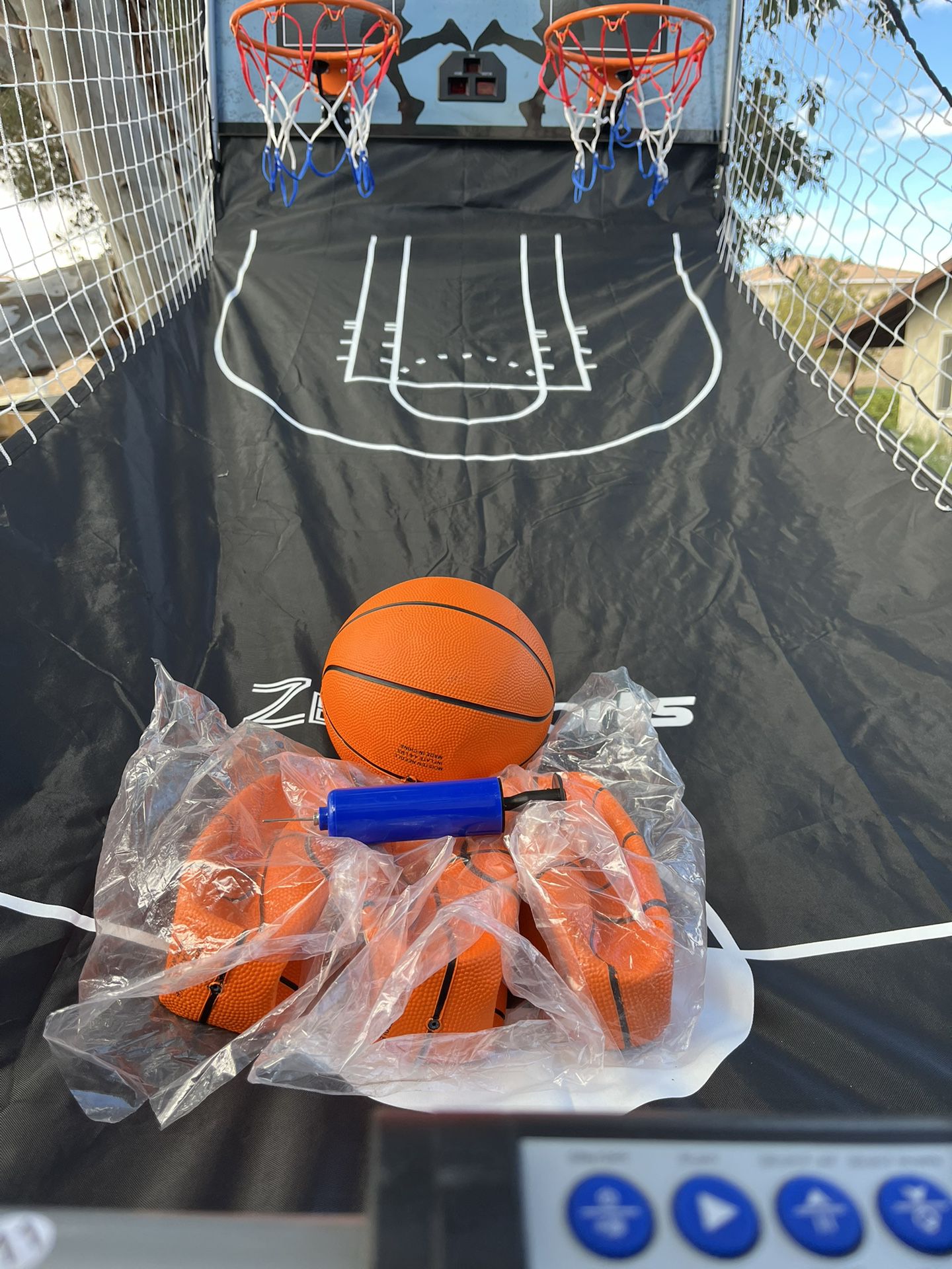 Brand: JungleA Electronic Home Arcade Basketball Game, Indoor Foldable Basketball Hoop, Double Shot, LED Double Shot Scoreboard, 2 Players, 4 Basketba