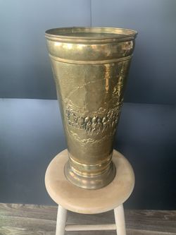 Brass Plated Umbrella Stand. 19 Inch Tall.  9 Inch Wide. $40
