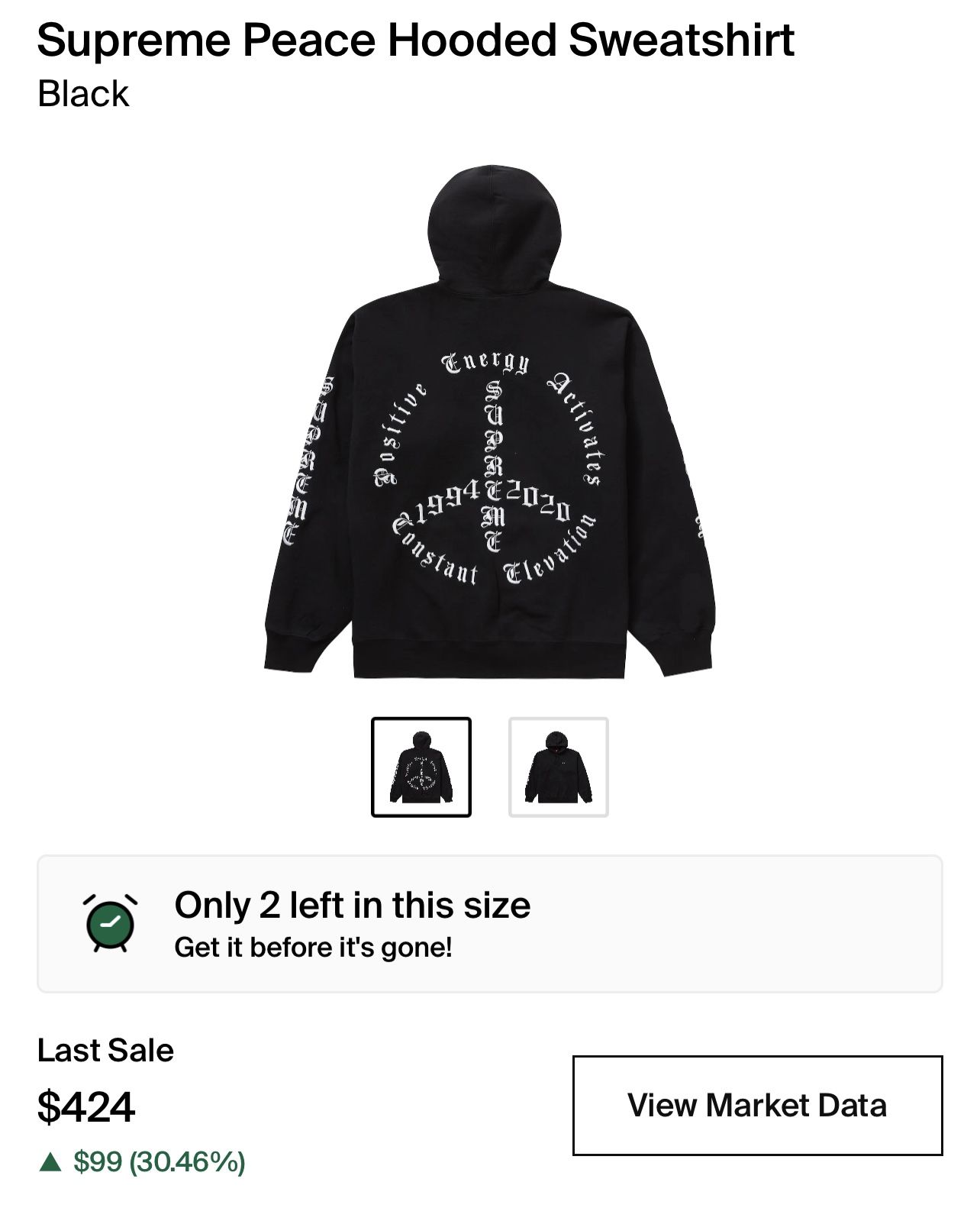 supreme peace hoodie