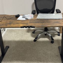 56 X 23 Electric Standing Gaming Desk With LED Lights