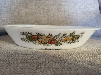 Glasbake Divided Casserole Le Bon Potager J2352 Made In USA