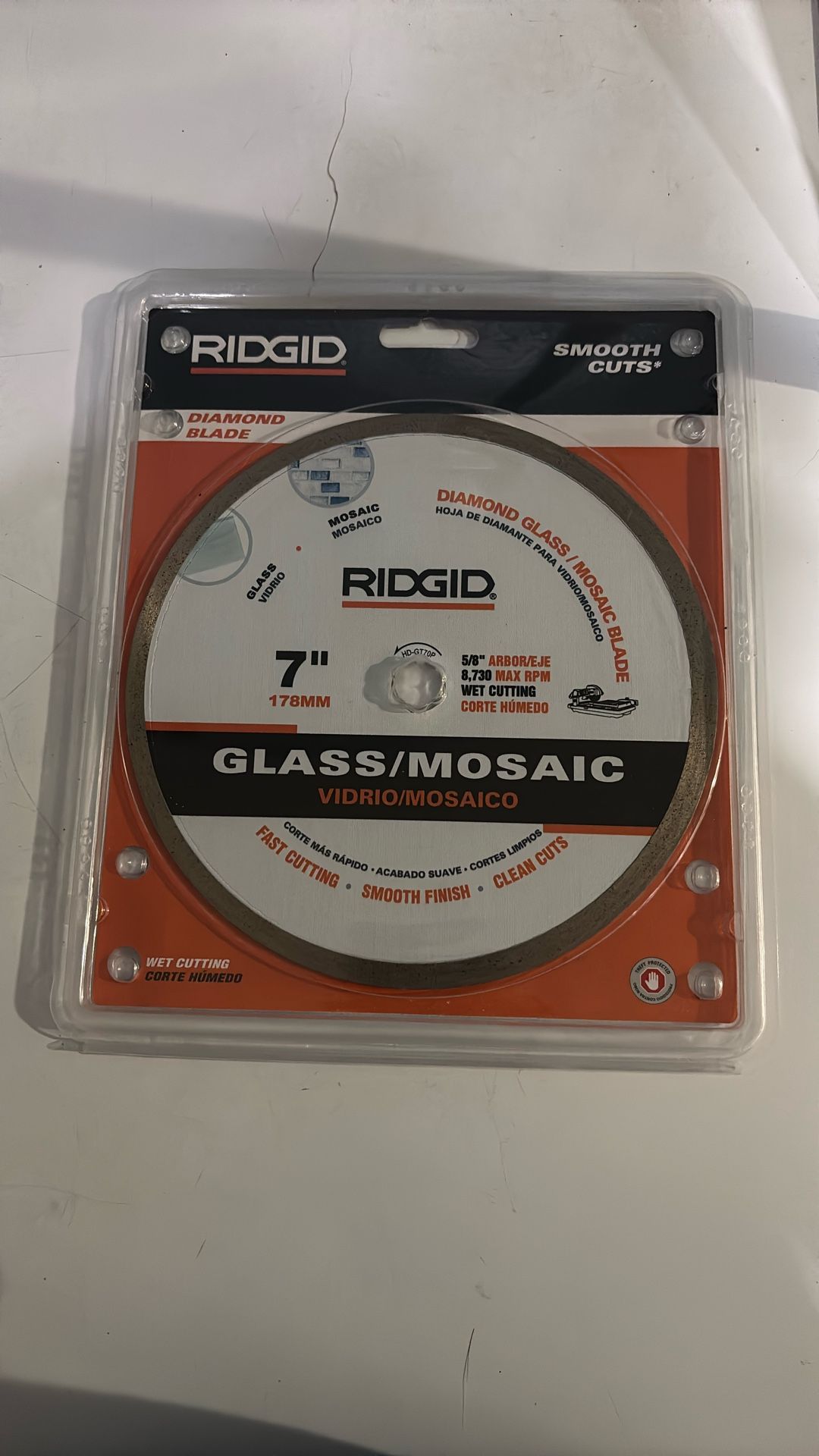 Ridgid 7” Diamond Blade For Glass/ Mosaic Tile