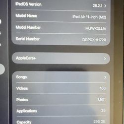 iPad Air 11’ M2 256gb + Logitech Keyboard