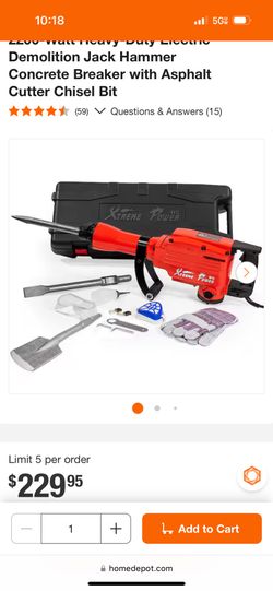 Demolition Hammer With Asphalt Cutter New