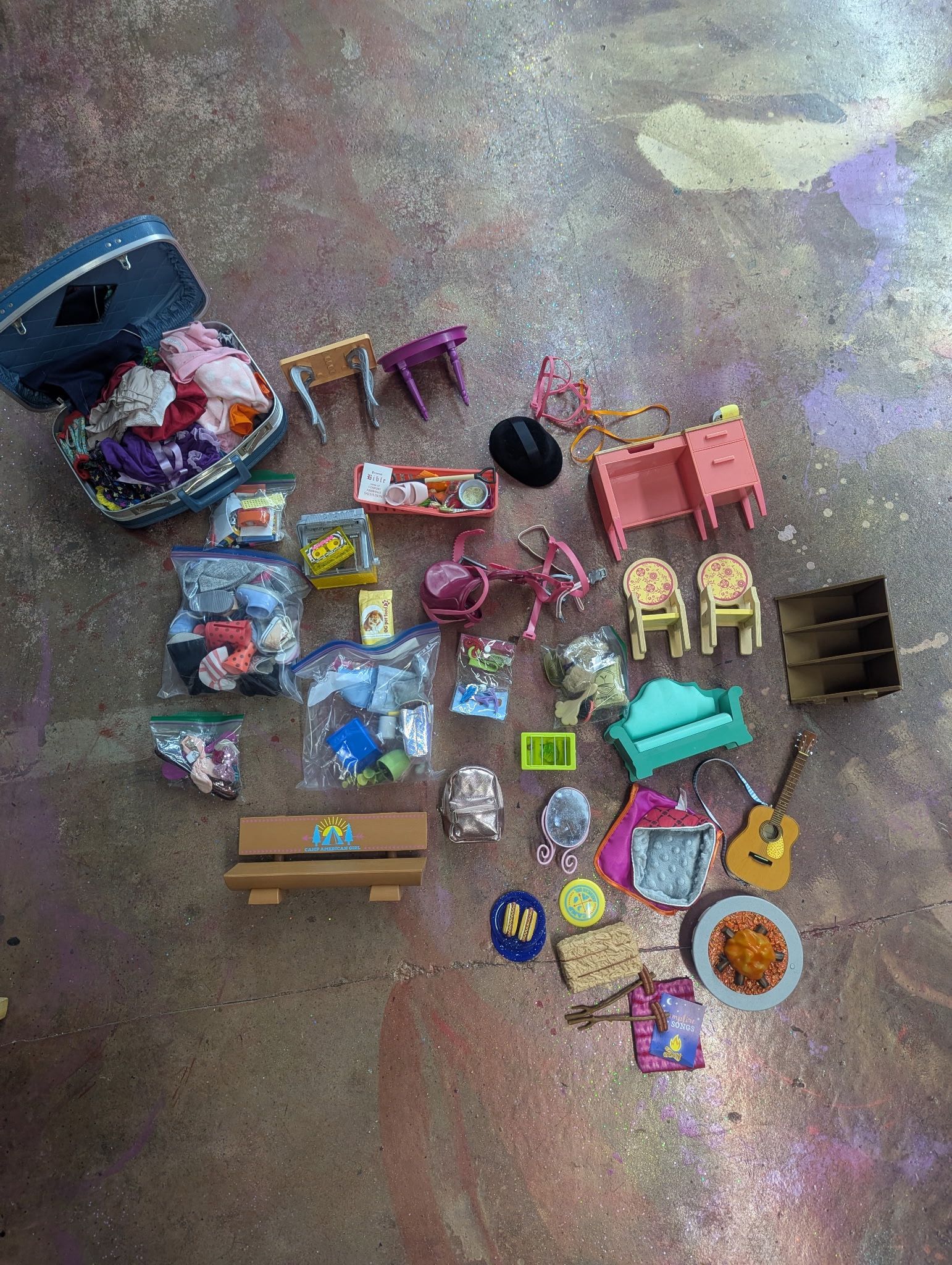 American girl doll Dollhouse Furniture, clothes and Accessories Set