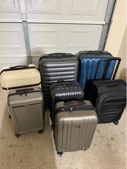 Lot of 7 luggage- Samsonite, Delsey, American tourister, swissgear etc