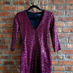 Express Red Sequined Dress