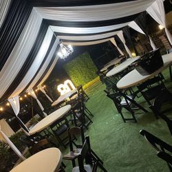 Black Chairs Tent Draping 