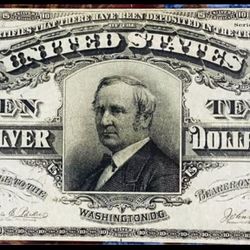 1908 $10 Silver Certificate (Very Rare Tombstone Blue) LIGHTLY CIRCULATED 