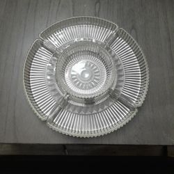 Antique Vintage Glass Dish Lazy Susan 