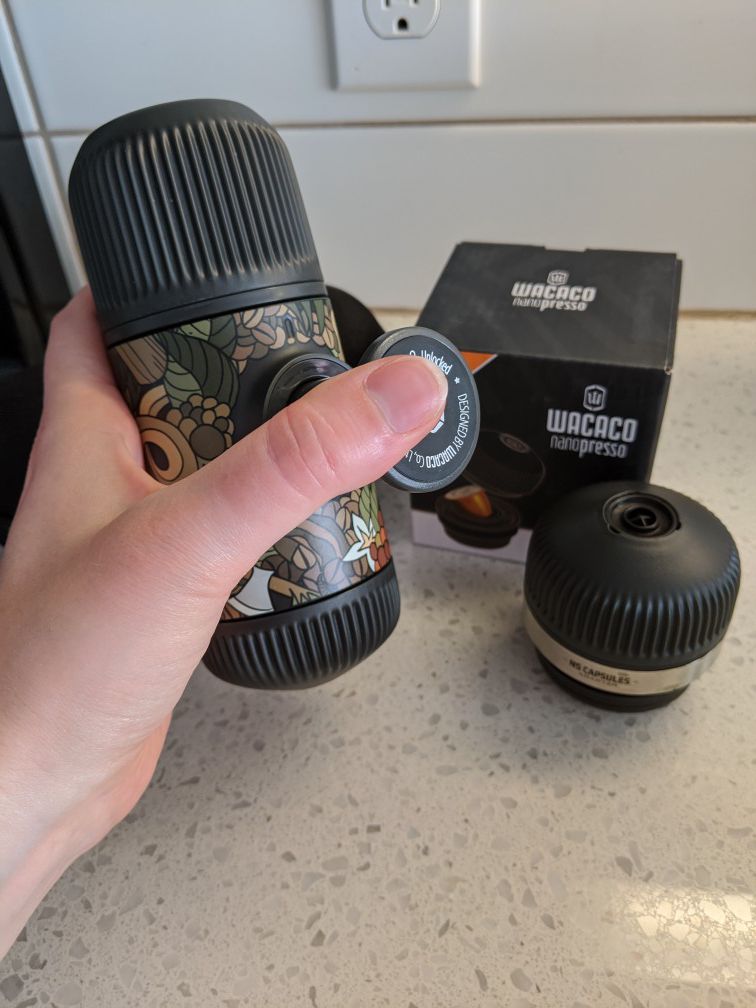 Wacaco Nanopresso with Nespresso Adapter Travel Size Manual Coffee Maker