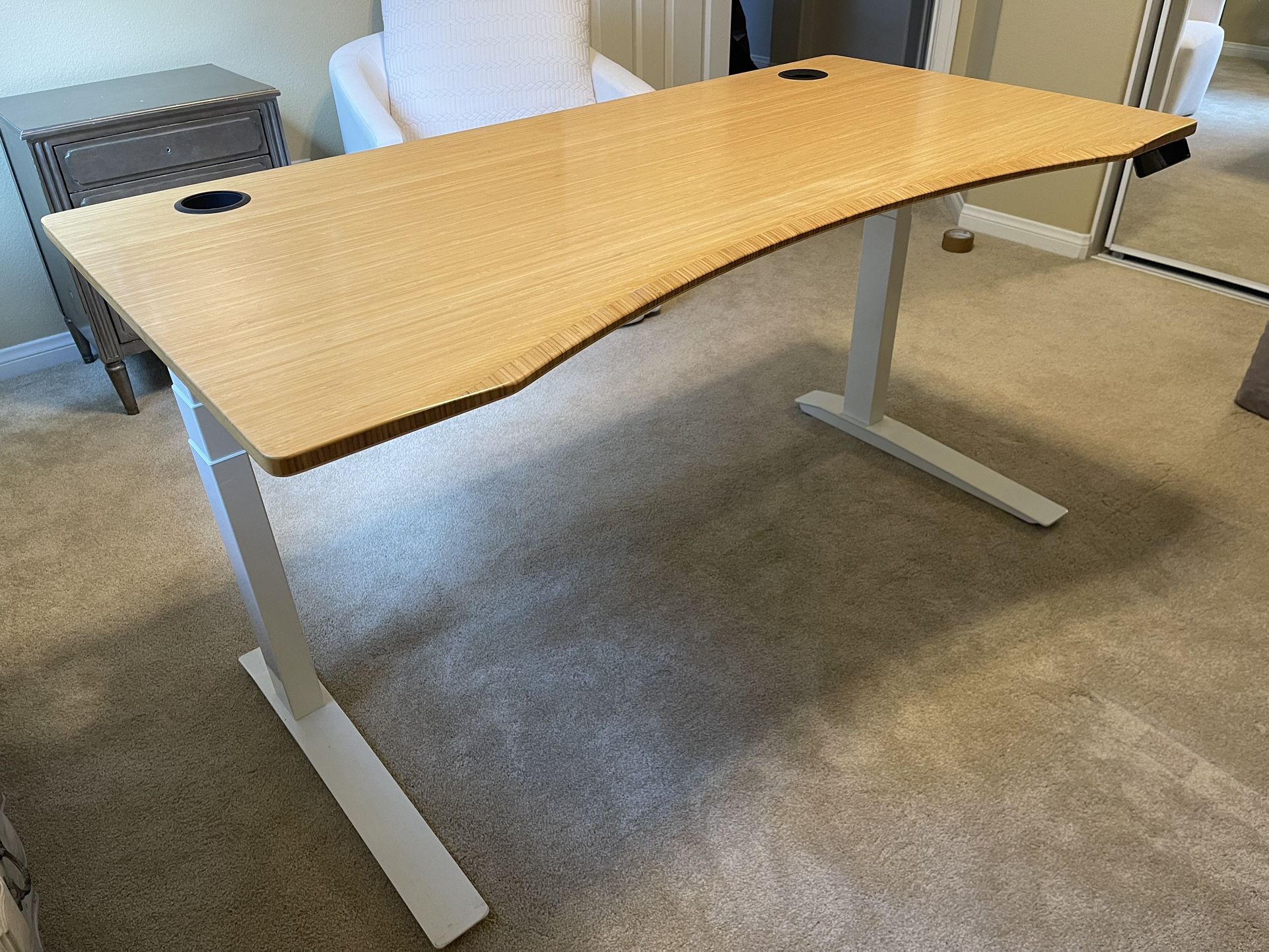 Herman Miller/Design Within Reach Contoured Jarvis Large Bamboo Wood Modern Sit-Stand Desk 60” x 30” - Adjustable Height and Rare Find!