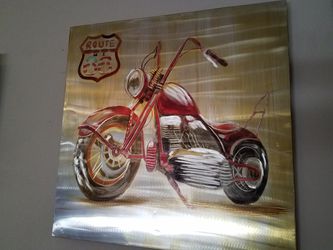 Brand new 40 by 40 in metal canvas Harley-Davidson Indian Motorcycle Route 66 artwork painting