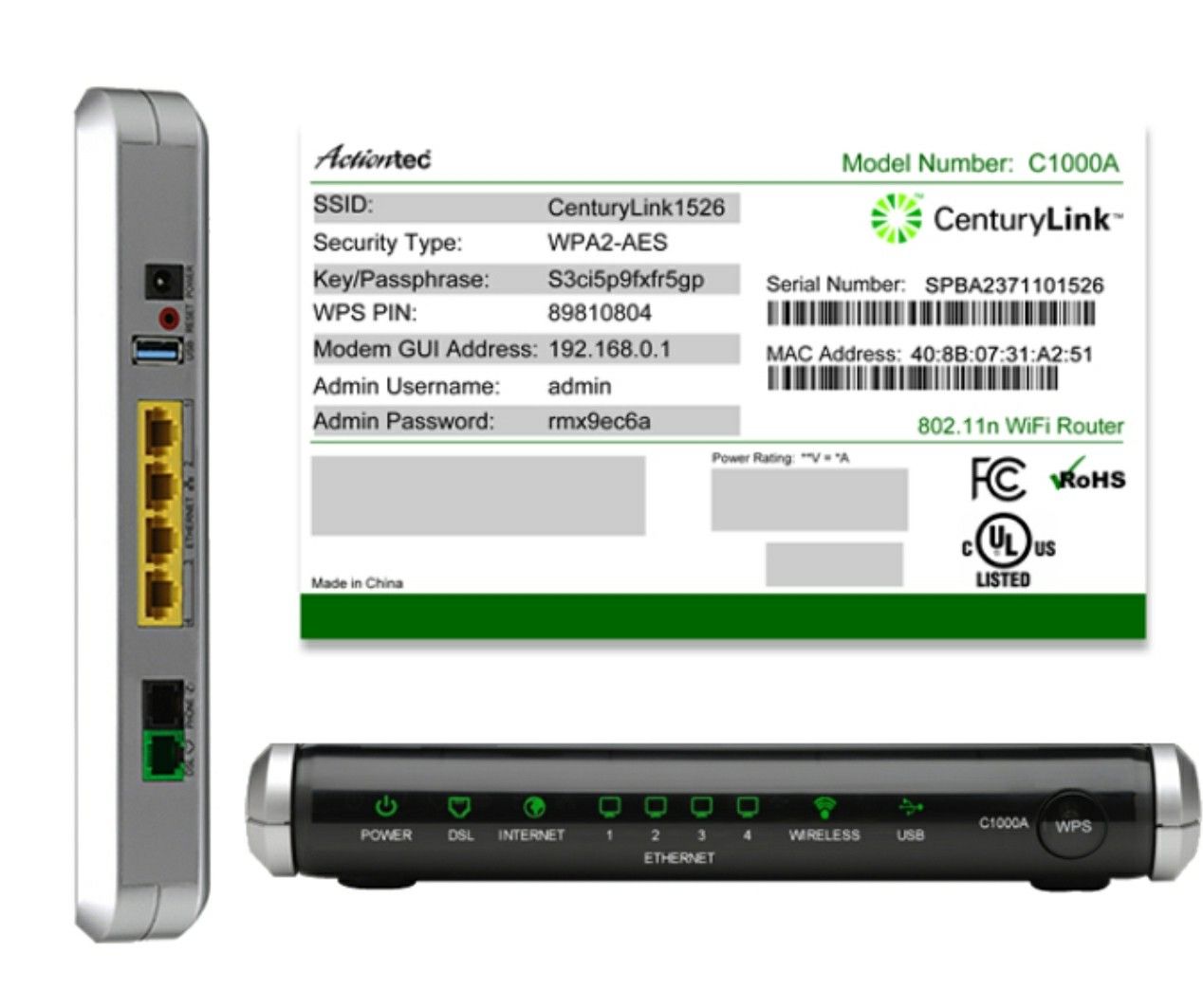 CenturyLink C1000A modem/WiFi router