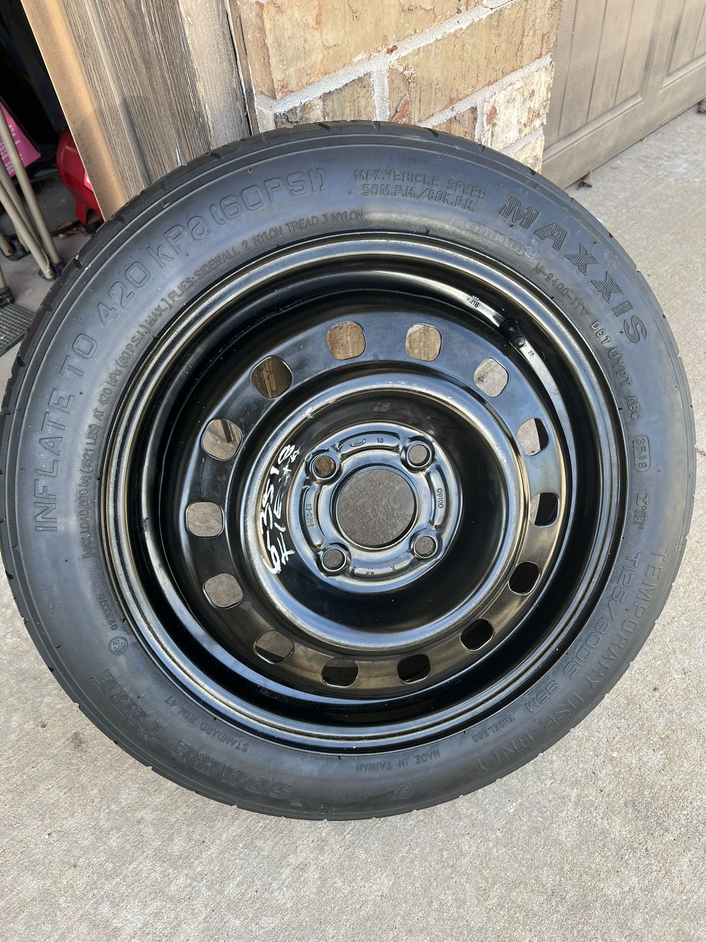2011-2016 Ford fiesta Compact Wheel Rim & New Tire Spare