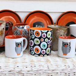 Fall Halloween Ceramic Mugs and Dessert Plates - World Market, Crate and Barrel