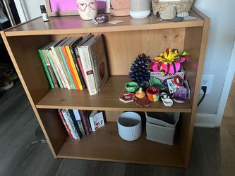 Small Wood Bookshelf 3-Shelf