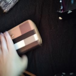 Plaid Wallet With Double Zipper 