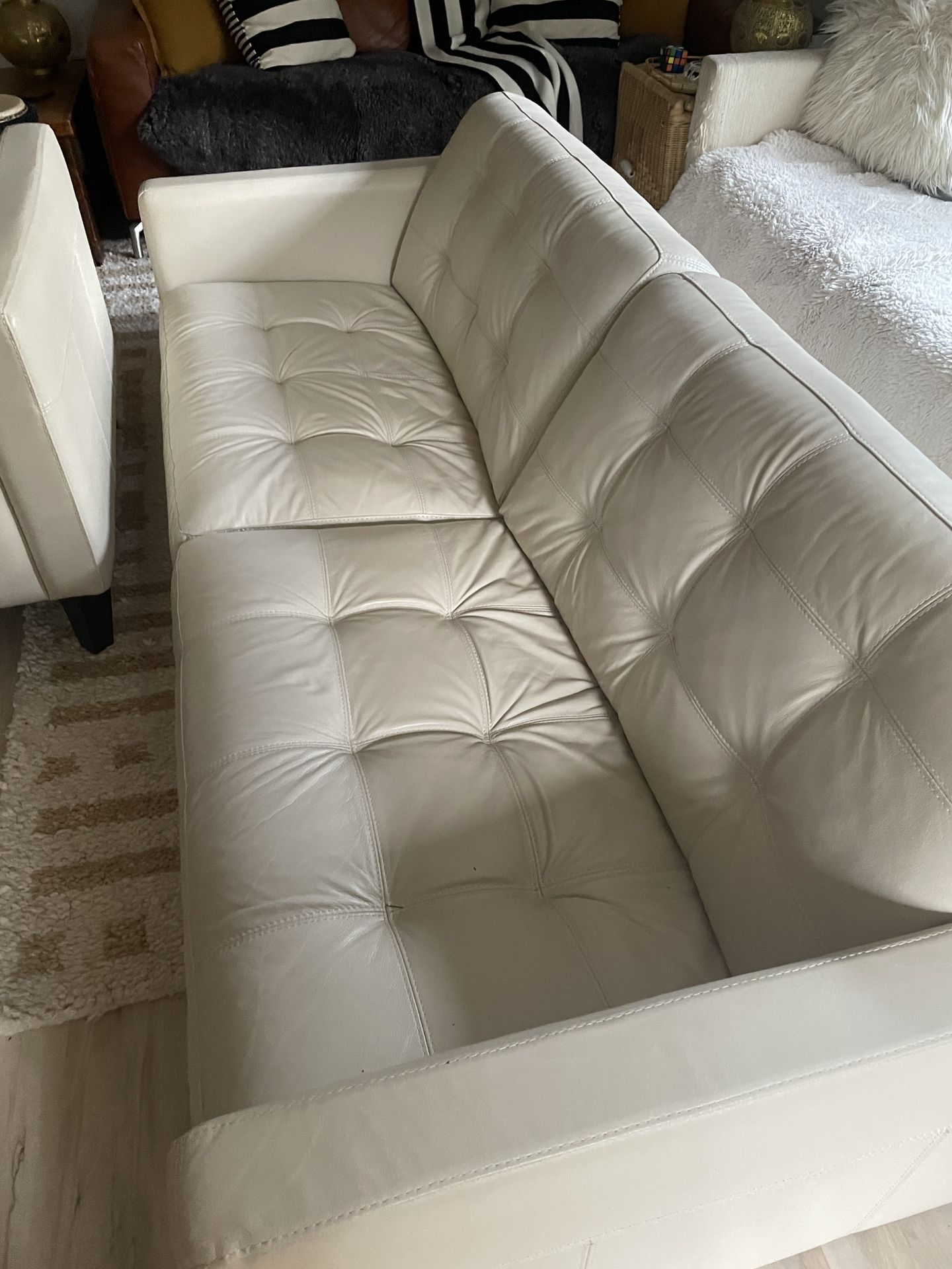 Chateau D'ax Couch Leather Couch Oyster Color