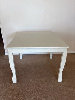 Free(with other purchase) Wooden Kid’s Table, White 27”x 27”x 22”H, Several scratches but still good to use