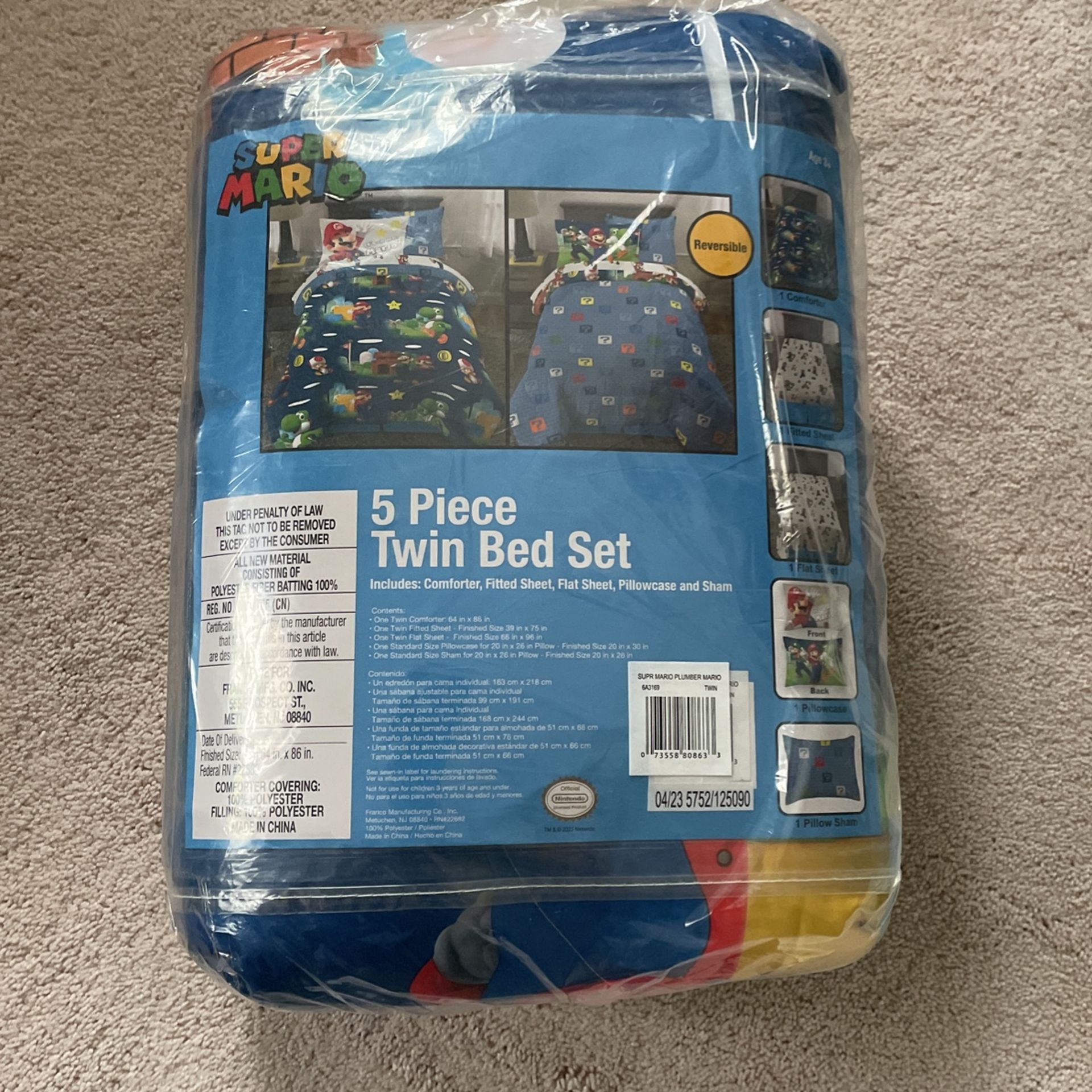 Super Mario Twin Bed Set