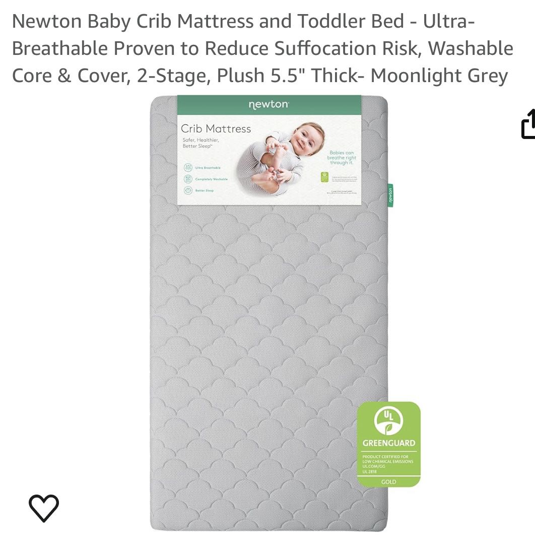 Newton Baby Crib Mattress and Toddler Bed. New 
