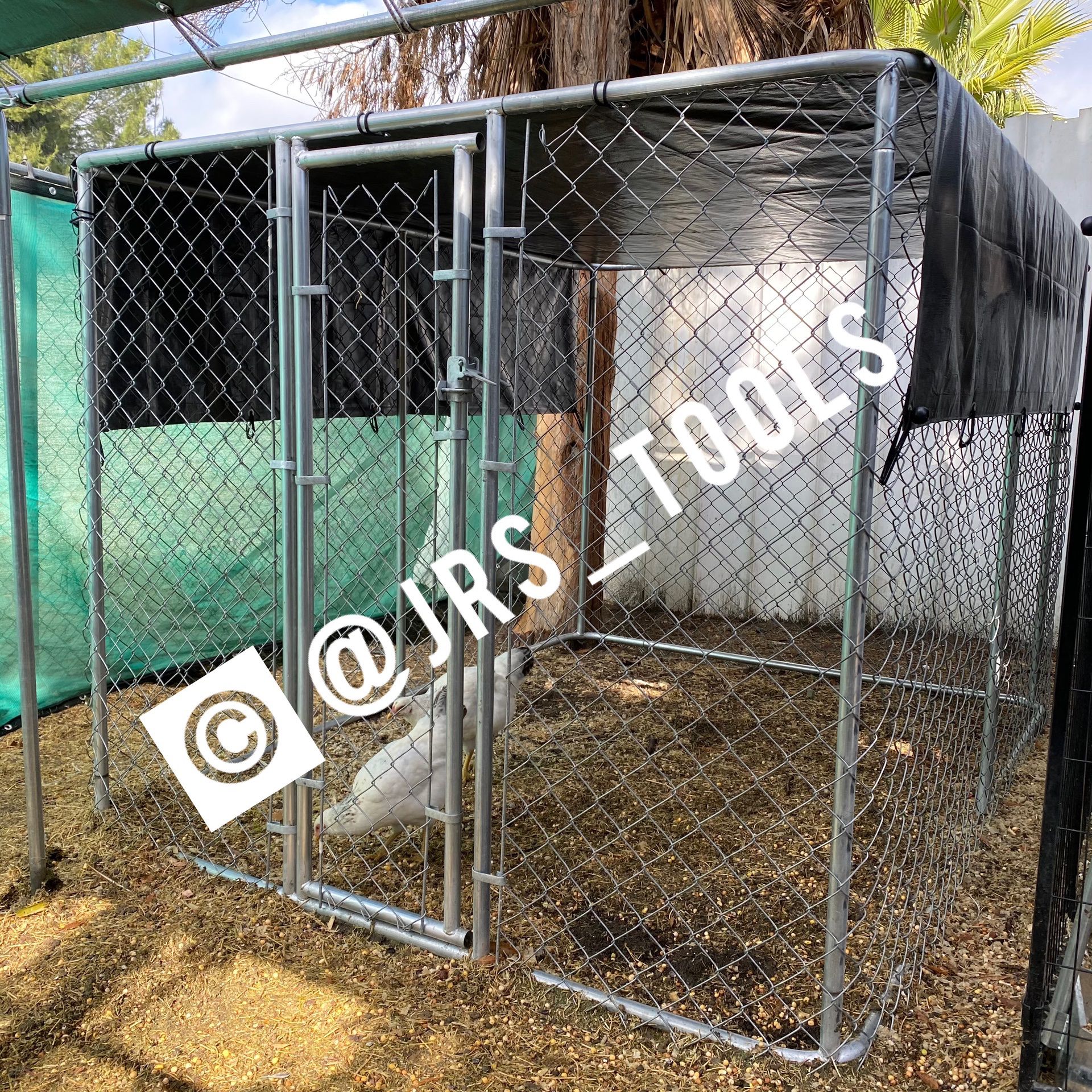 Large Chain Link Dog Kennel Cage Jaula New !
