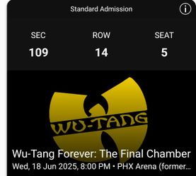Wu TANG CONCERT 100/PER