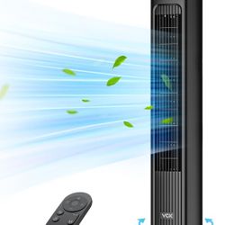 3' Tall Quiet, 80° Oscillating, 3-speed, 4-mode, 12-hr Timer Tower Fan w/ Remote