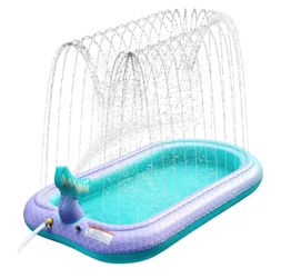 Ancesfun 68" Mermaid Splash Pad & Sprinkler for Kids, Large Outdoor Water Play Mat Summer Inflatable Wading Pool, Fun Sprinkler Water Toys Gifts for T