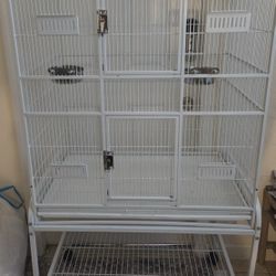 Parrot flight cage white.
